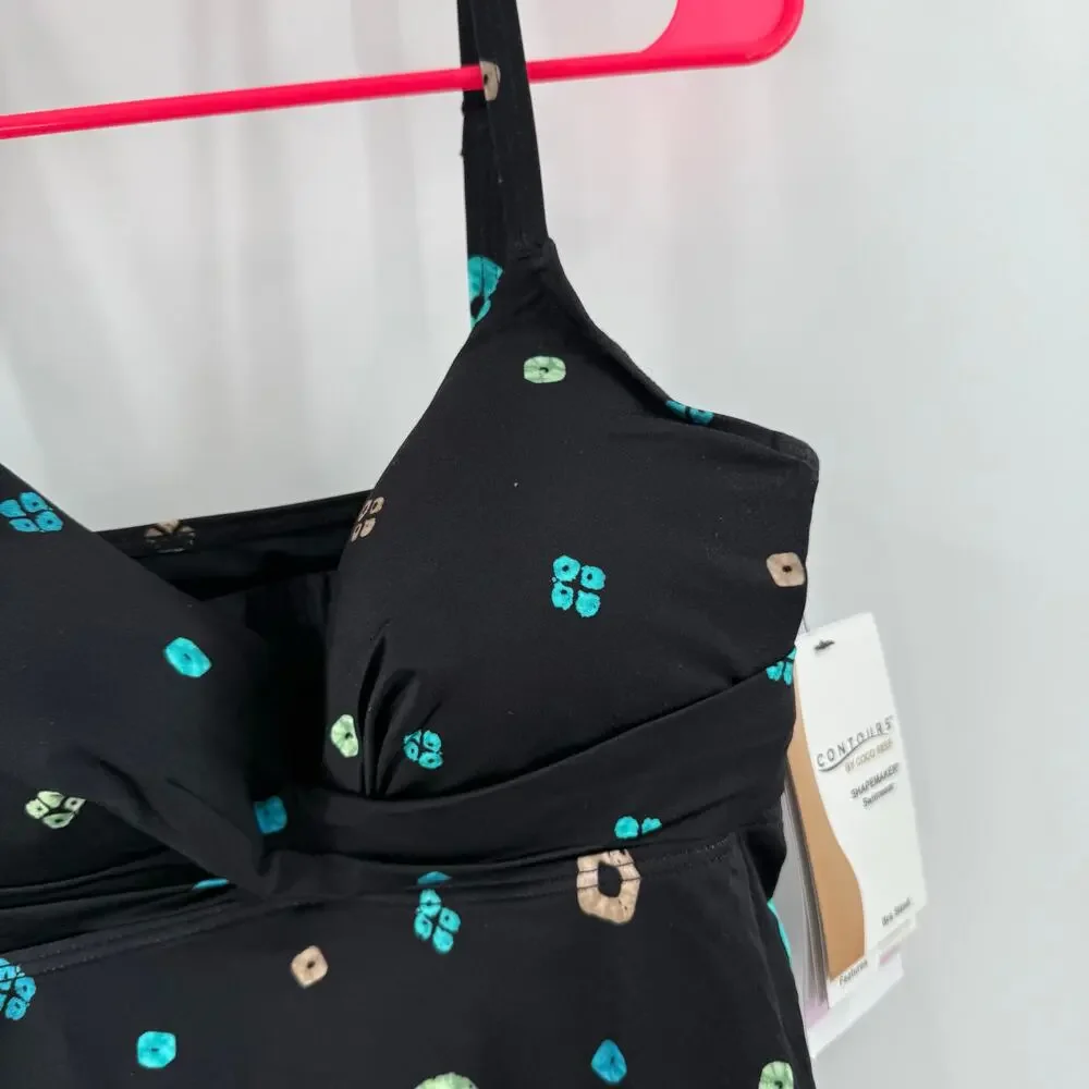 CONTOURS BY COCO REEF Tankini Top Size 8/32D NWT Black Underwire Shapemaker - Picture 14 of 16